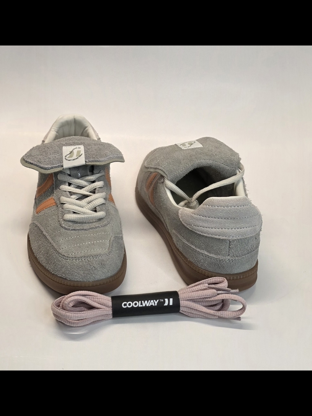 New Coolway Silva Sneakers  Grey Orange Suede Gum Sole Retro Shoes Men's Size 8
